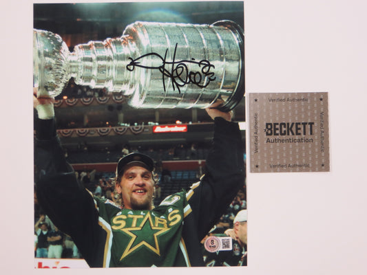 DERIAN HATCHER DALLAS STARS 8x10 PHOTO w/CUP BAS COA