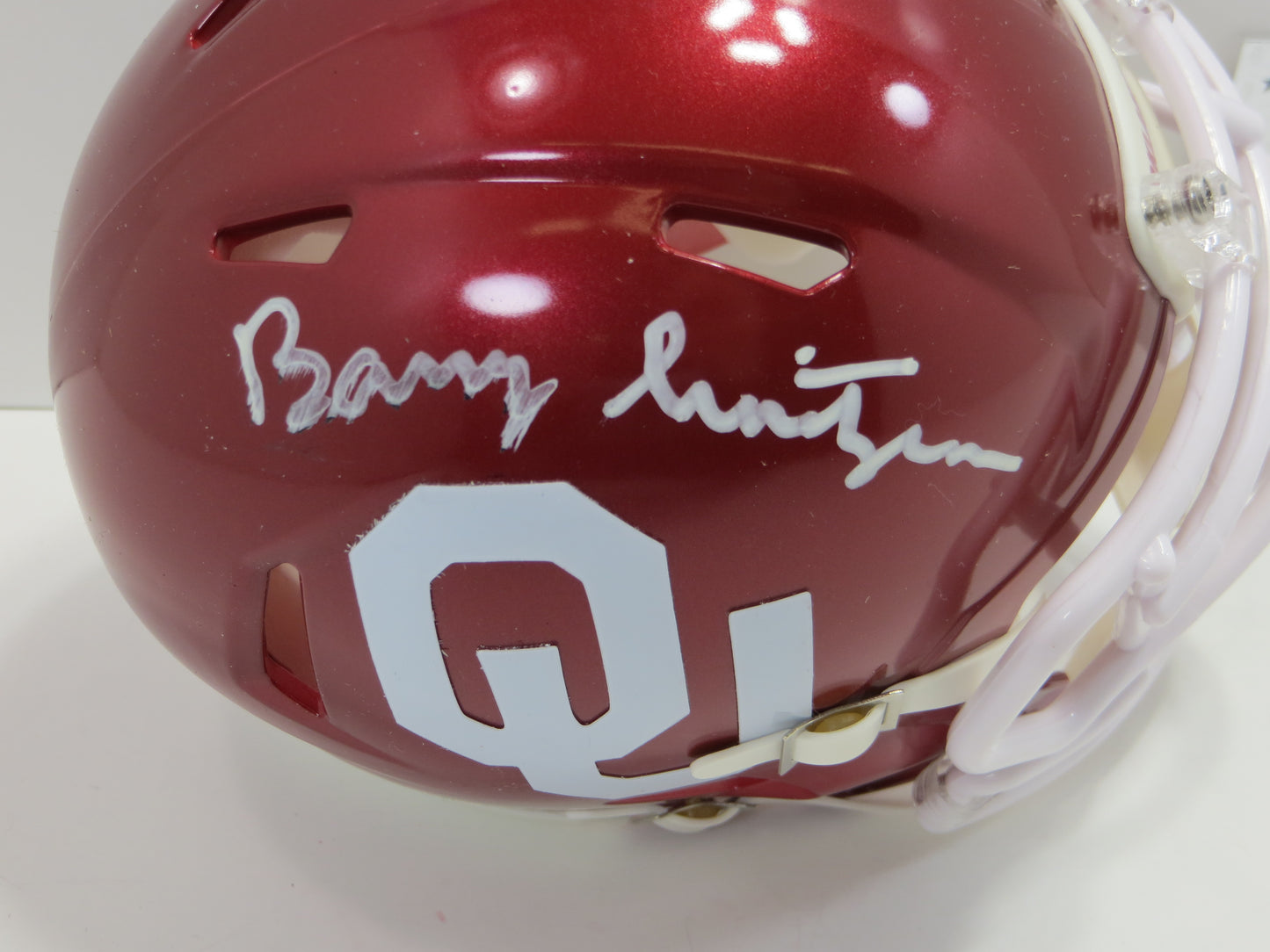 BARRY SWITZER OKLAHOMA OU SOONERS SIGNED MINI HELMET Cowboys BAS