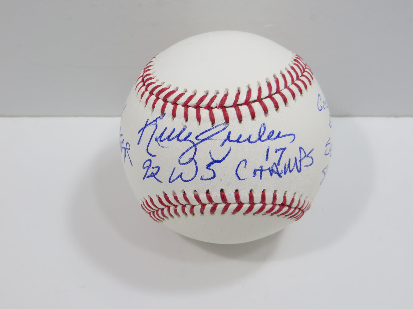 KELLY GRUBER SIGNED RAWLINGS OFFICIAL MAJOR LEAGUE BASEBALL TORONTO BLUE JAYS BAS