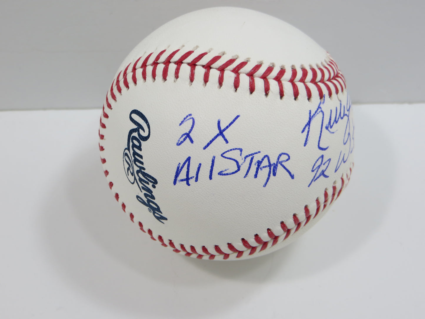 KELLY GRUBER SIGNED RAWLINGS OFFICIAL MAJOR LEAGUE BASEBALL TORONTO BLUE JAYS BAS