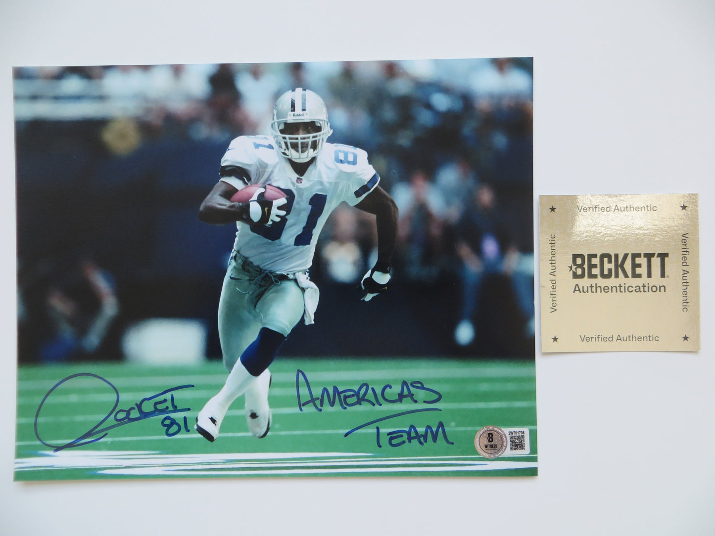 RAGHIB ROCKET ISMAIL DALLAS COWBOYS SIGNED 8x10 wAmericas Team BAS
