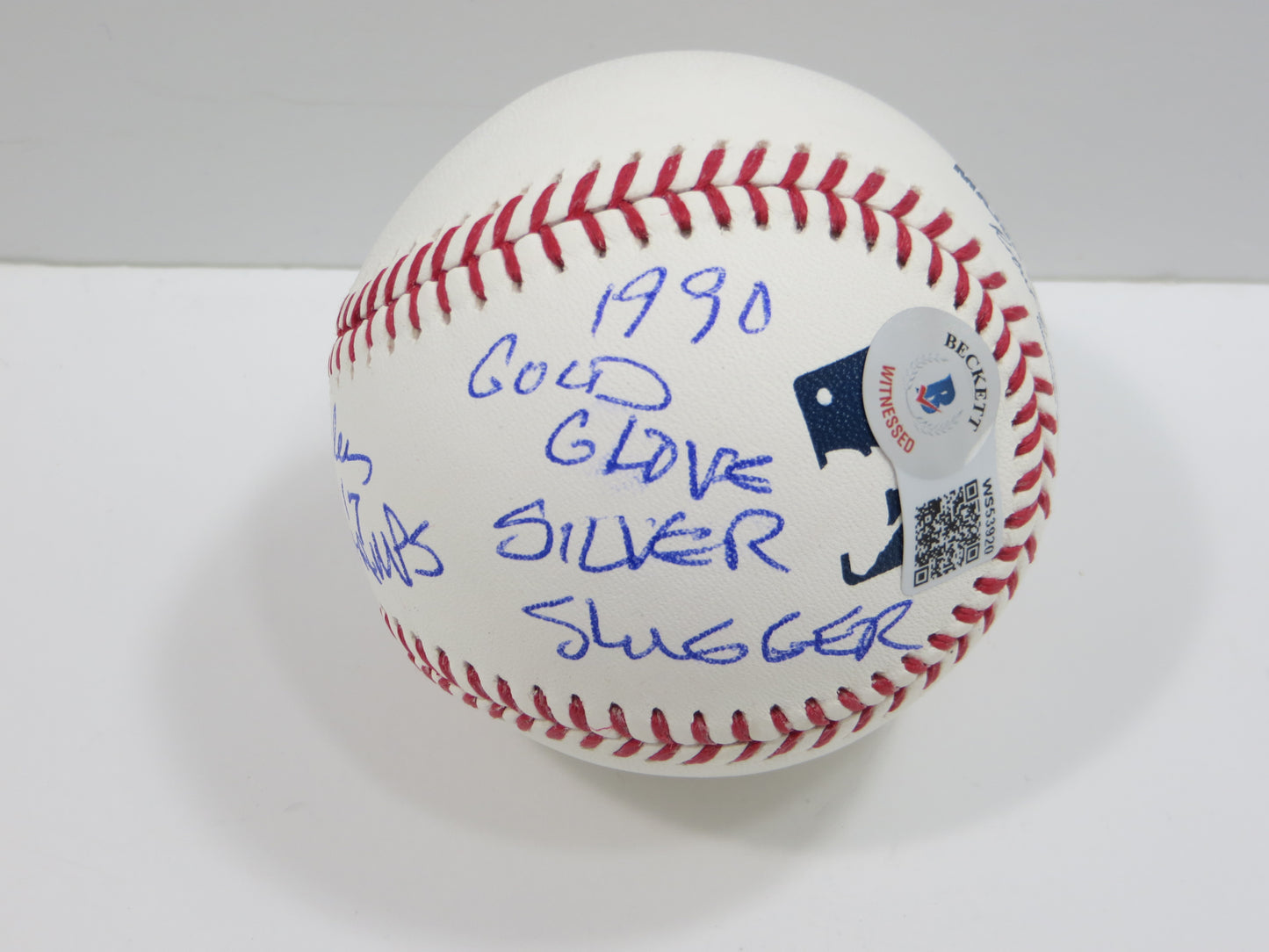 KELLY GRUBER SIGNED RAWLINGS OFFICIAL MAJOR LEAGUE BASEBALL TORONTO BLUE JAYS BAS