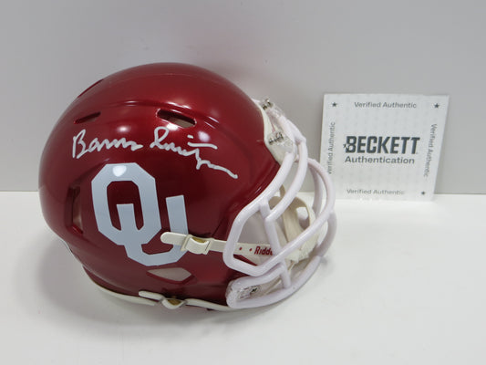 BARRY SWITZER OKLAHOMA OU SOONERS SIGNED MINI HELMET Cowboys BAS