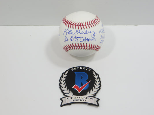 KELLY GRUBER SIGNED RAWLINGS OFFICIAL MAJOR LEAGUE BASEBALL TORONTO BLUE JAYS BAS
