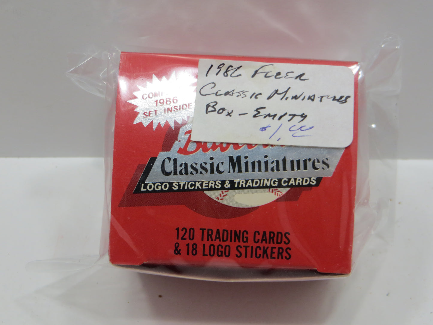 1982 FLEER CLASSIC BASEBALL MINATURES EMPTY BOX Lot of 2 BOXES