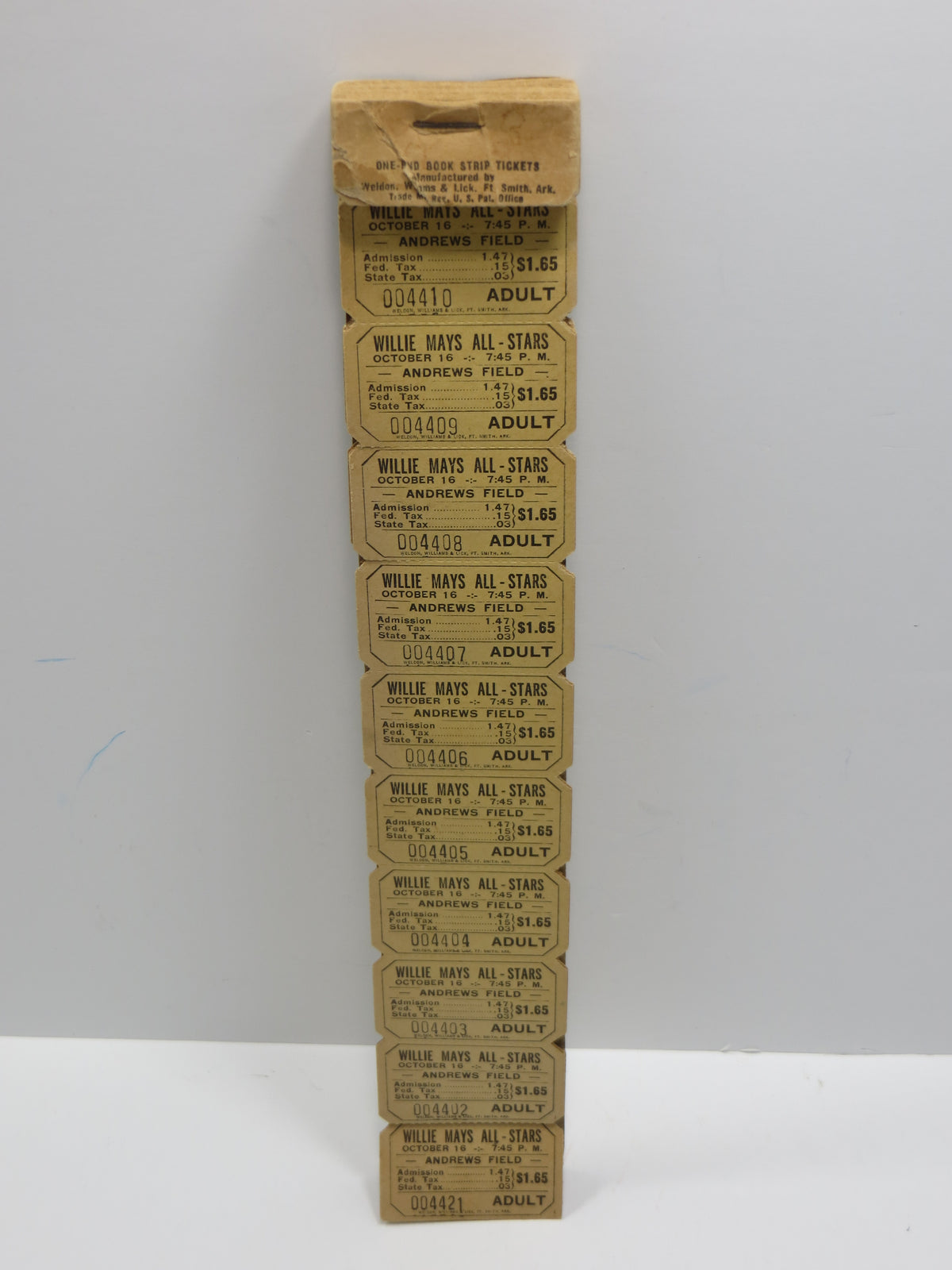 Willie Mays All Star Adult Ticket