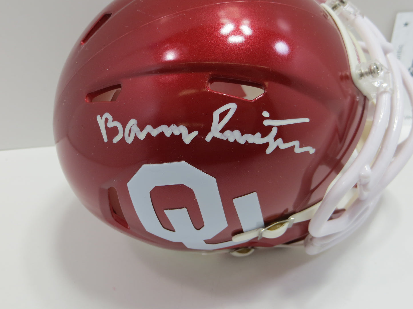 BARRY SWITZER OKLAHOMA OU SOONERS SIGNED MINI HELMET Cowboys BAS