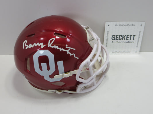 BARRY SWITZER OKLAHOMA OU SOONERS SIGNED MINI HELMET Cowboys BAS