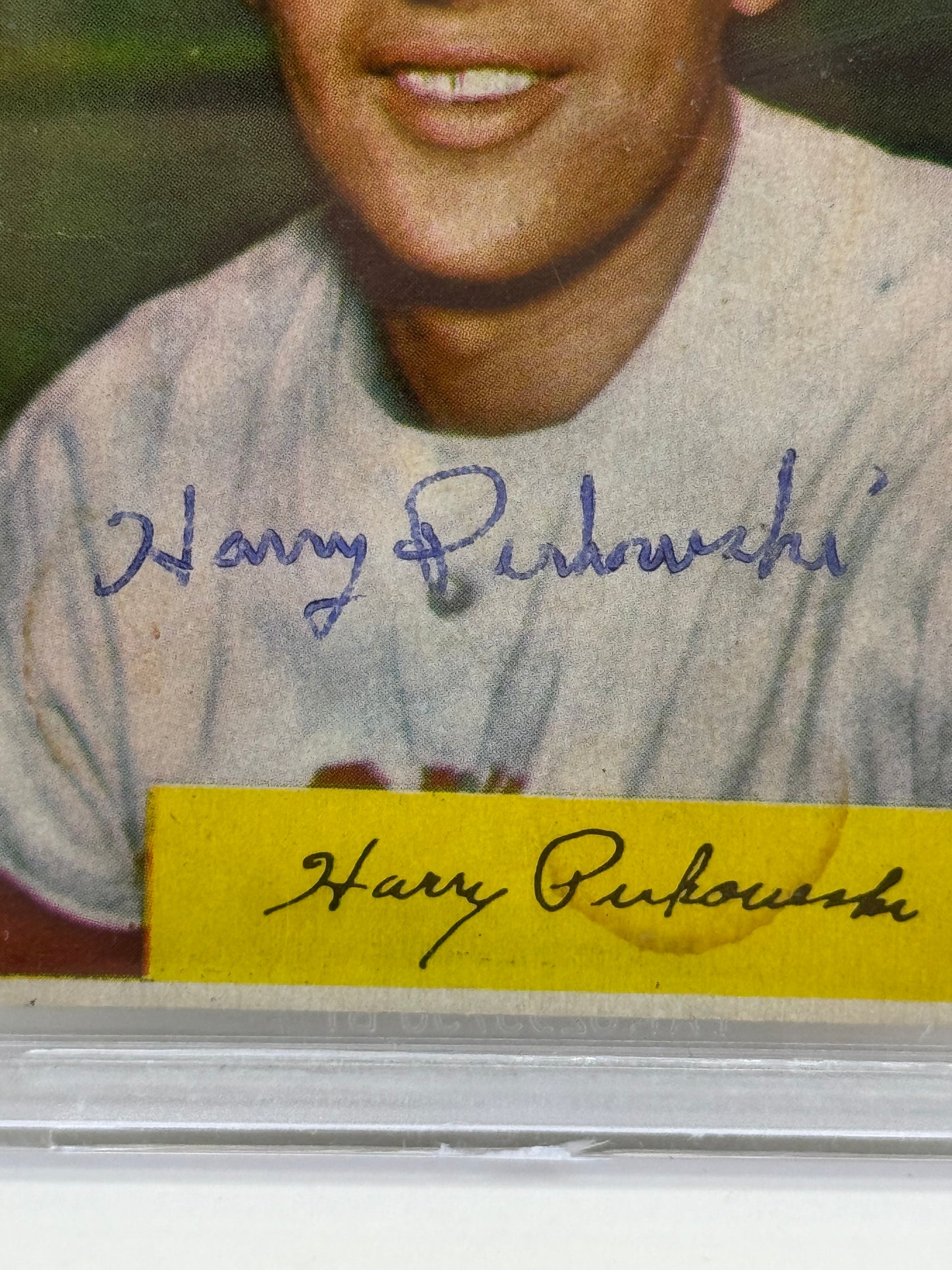 1954 Bowman Harry Perkowski #44 Auto Beckett Authentic Deceased in 2016