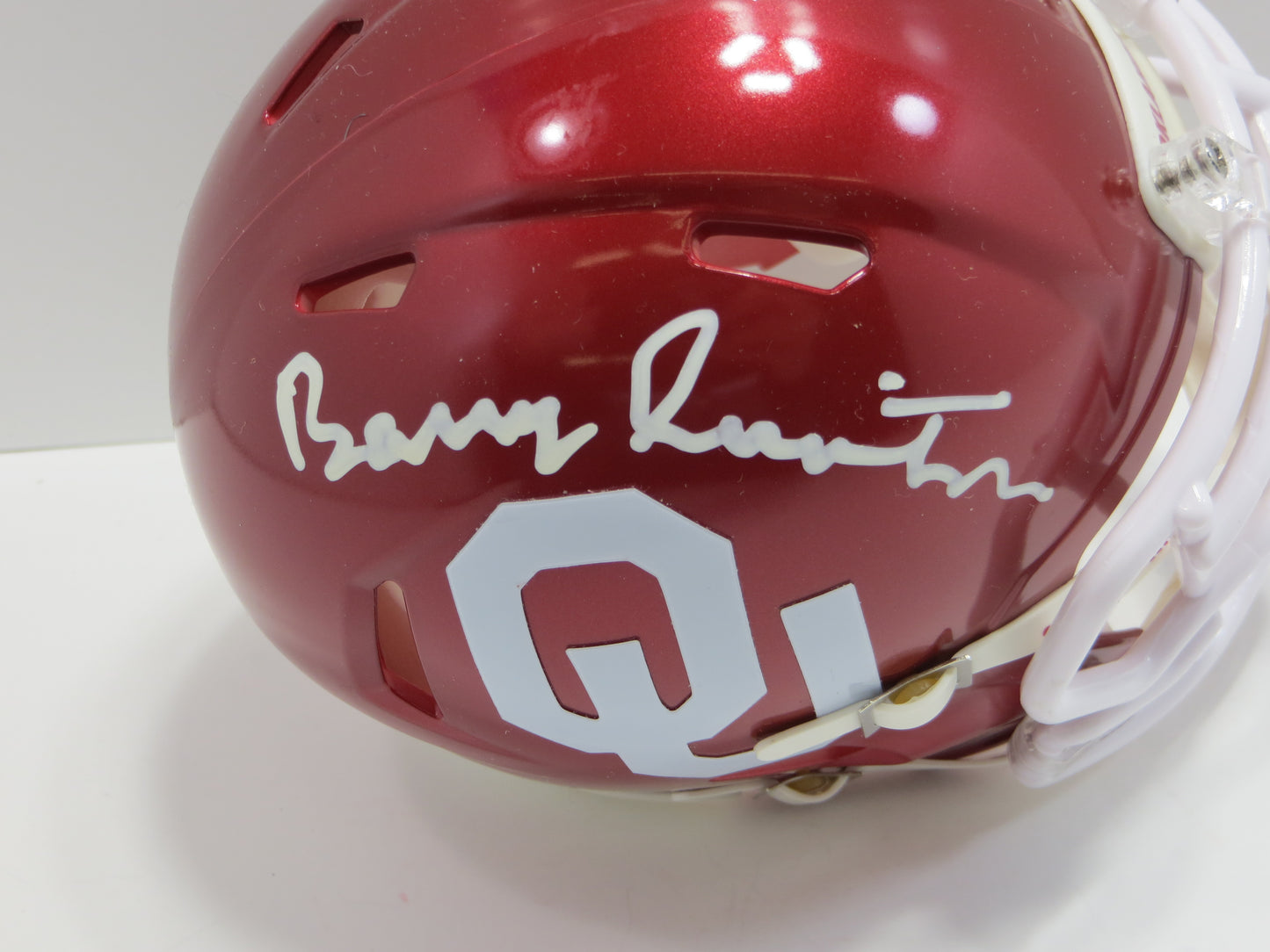 BARRY SWITZER OKLAHOMA OU SOONERS SIGNED MINI HELMET Cowboys BAS