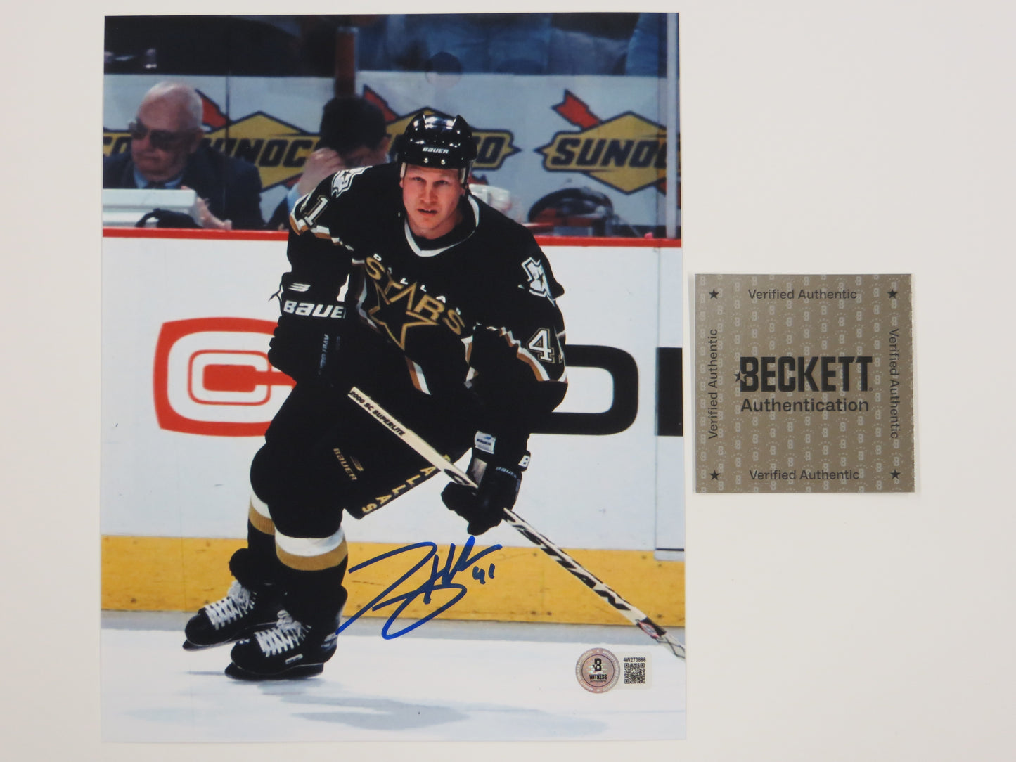 TONY HRKAC DALLAS STARS SIGNED 8x10 HOCKEY PHOTO BAS COA
