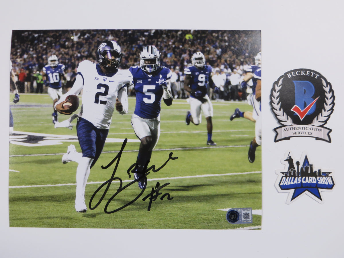 TREVONE BOYKIN TCU HORNED FROGS SIGNED 8x10 TD PHOTO BAS