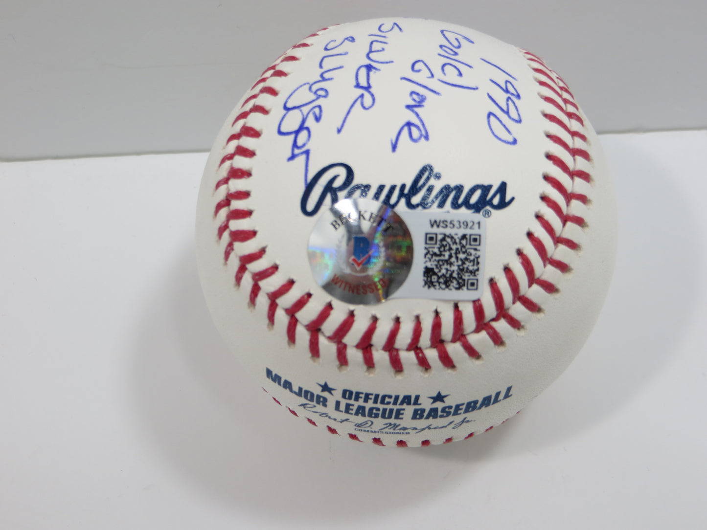 KELLY GRUBER SIGNED RAWLINGS OFFICIAL MAJOR LEAGUE BASEBALL TORONTO BLUE JAYS BAS