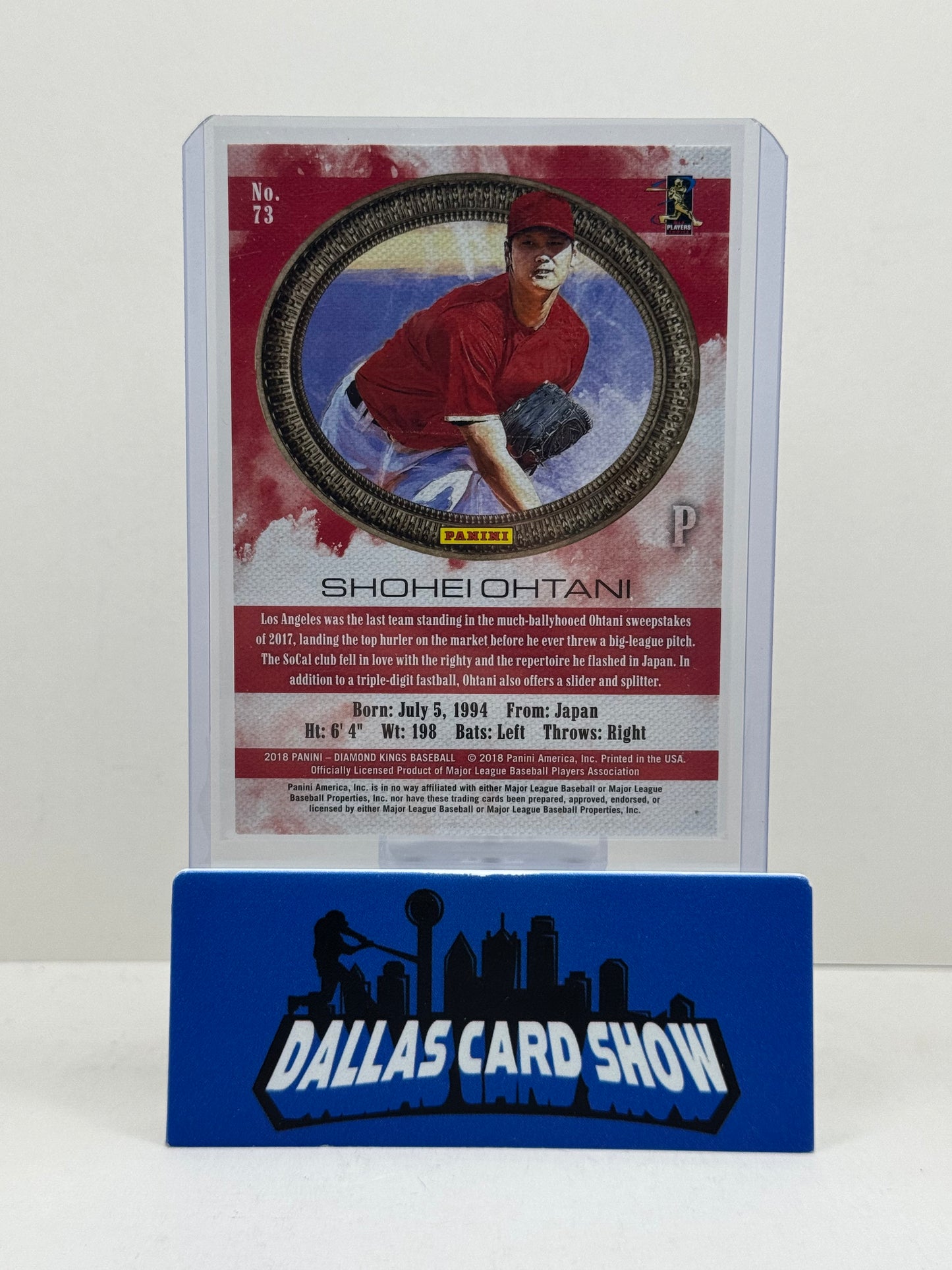 2018 Panini Diamond Kings #73 Shohei Ohtani Rookie Dodgers