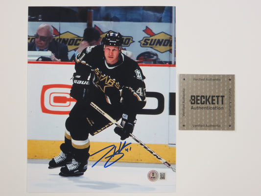 TONY HRKAC DALLAS STARS SIGNED 8x10 HOCKEY PHOTO BAS COA