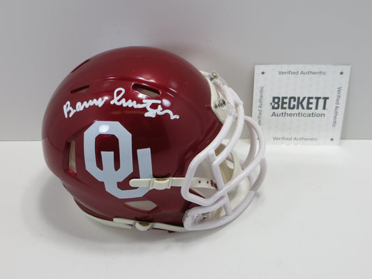 BARRY SWITZER OKLAHOMA OU SOONERS SIGNED MINI HELMET Cowboys BAS