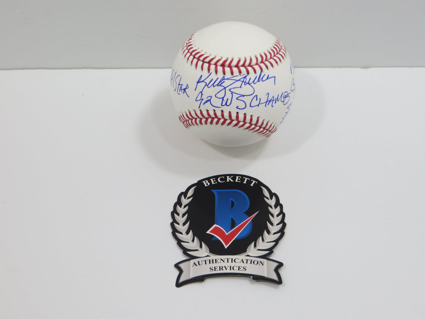 KELLY GRUBER SIGNED RAWLINGS OFFICIAL MAJOR LEAGUE BASEBALL TORONTO BLUE JAYS BAS