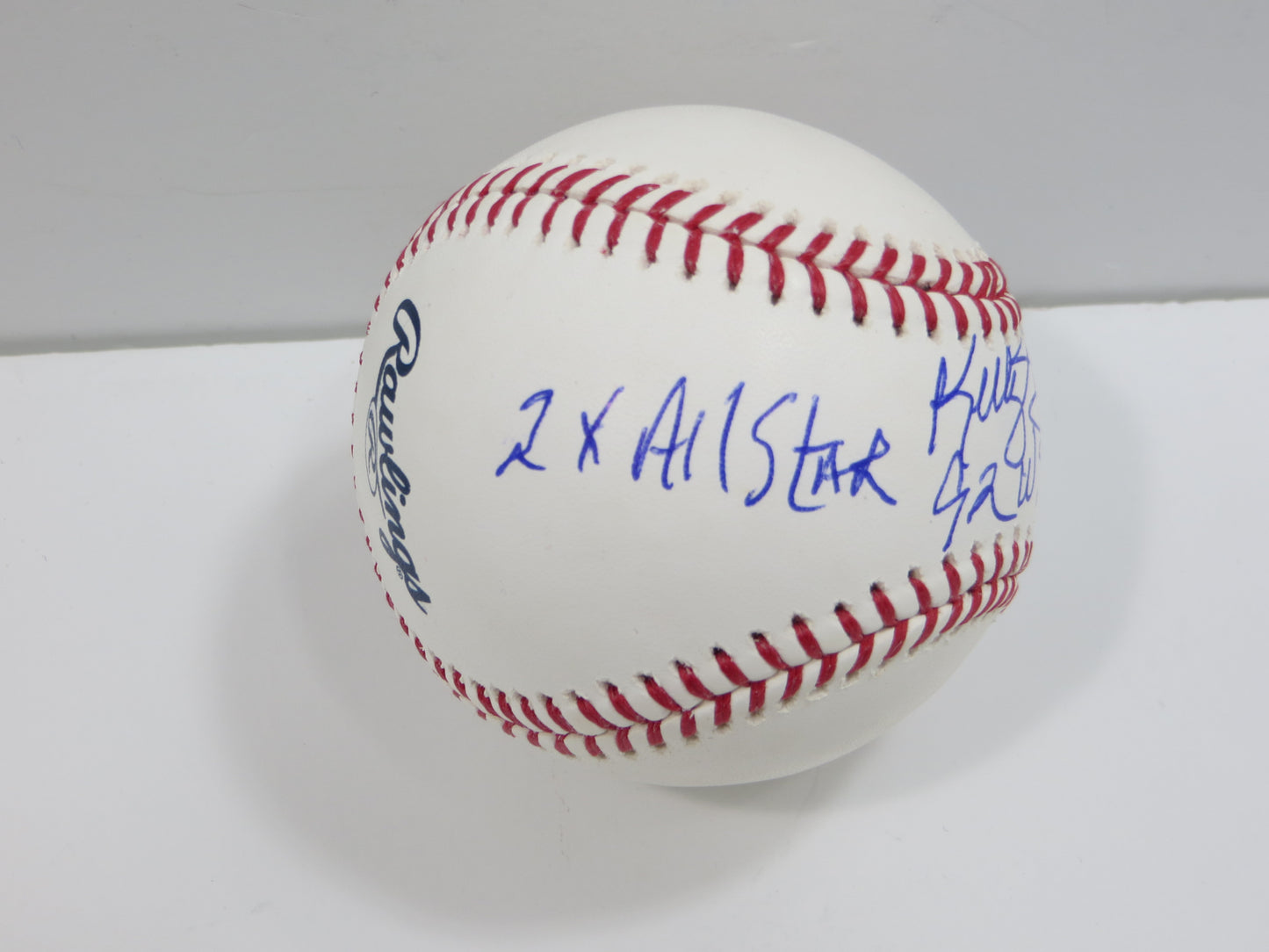 KELLY GRUBER SIGNED RAWLINGS OFFICIAL MAJOR LEAGUE BASEBALL TORONTO BLUE JAYS BAS