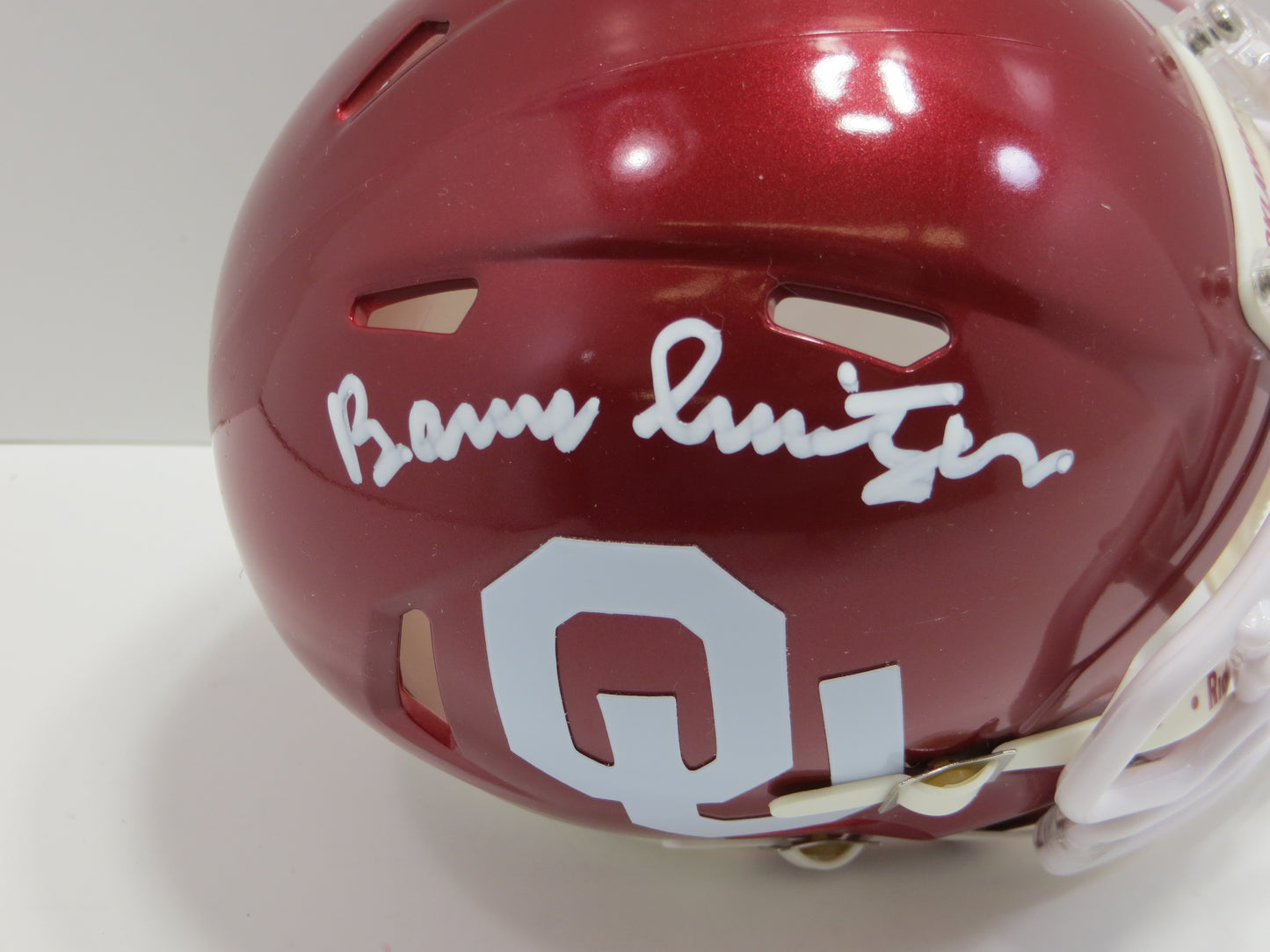 BARRY SWITZER OKLAHOMA OU SOONERS SIGNED MINI HELMET Cowboys BAS
