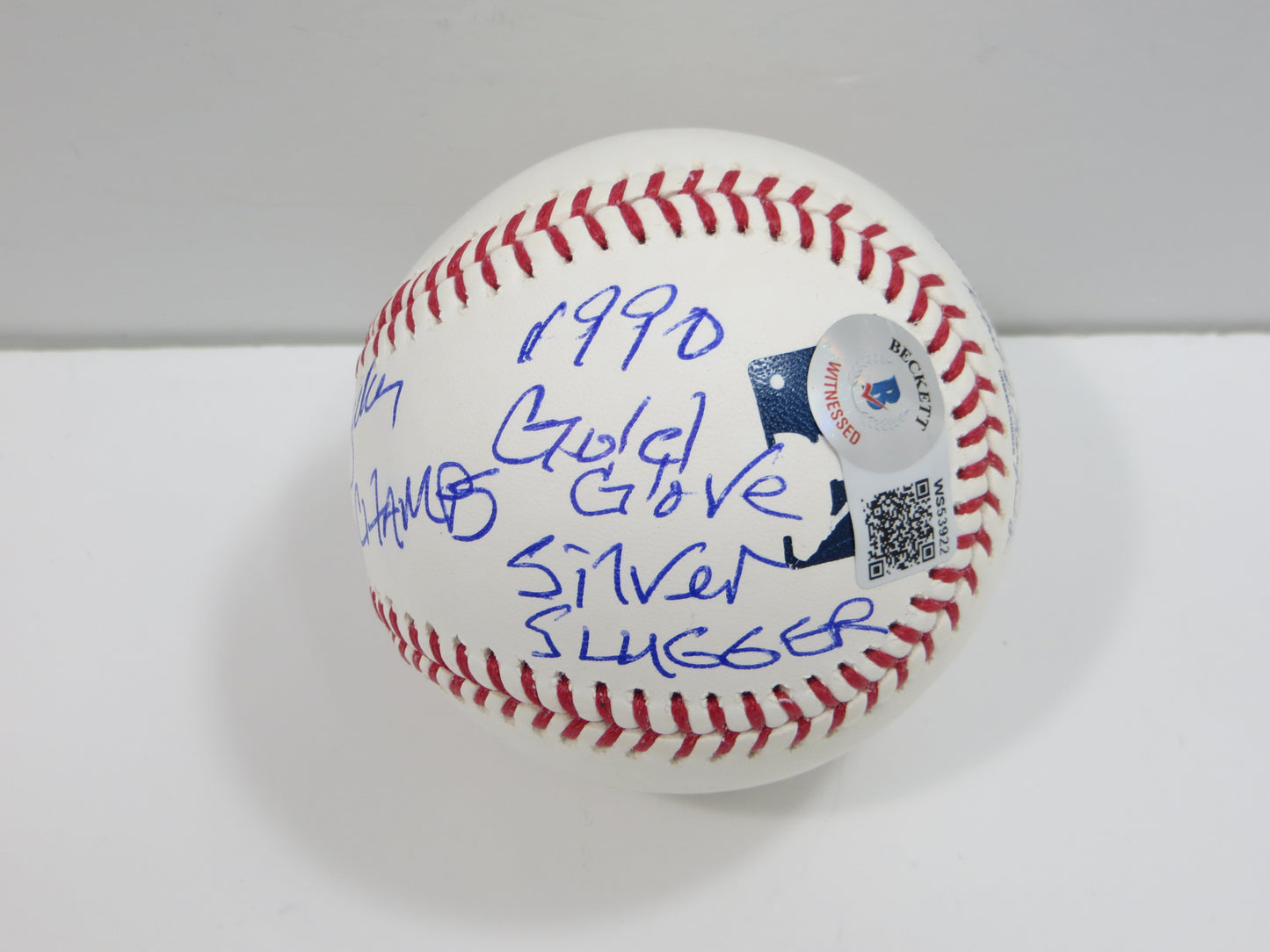 KELLY GRUBER SIGNED RAWLINGS OFFICIAL MAJOR LEAGUE BASEBALL TORONTO BLUE JAYS BAS