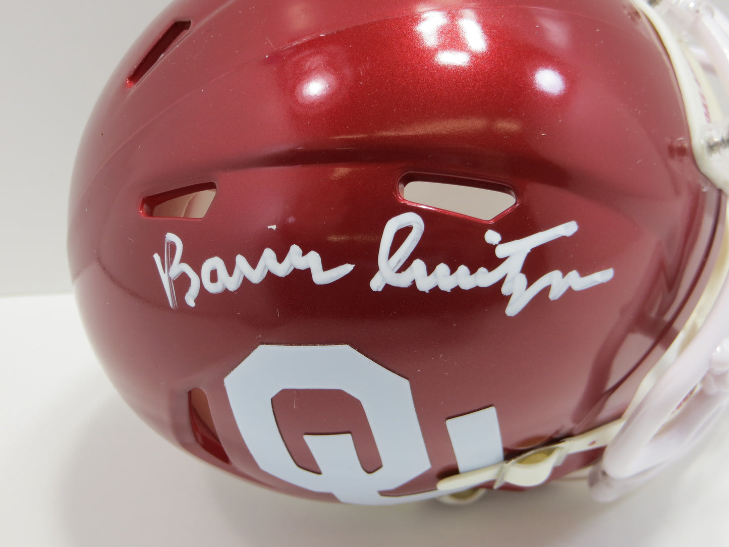 BARRY SWITZER OKLAHOMA OU SOONERS SIGNED MINI HELMET Cowboys BAS