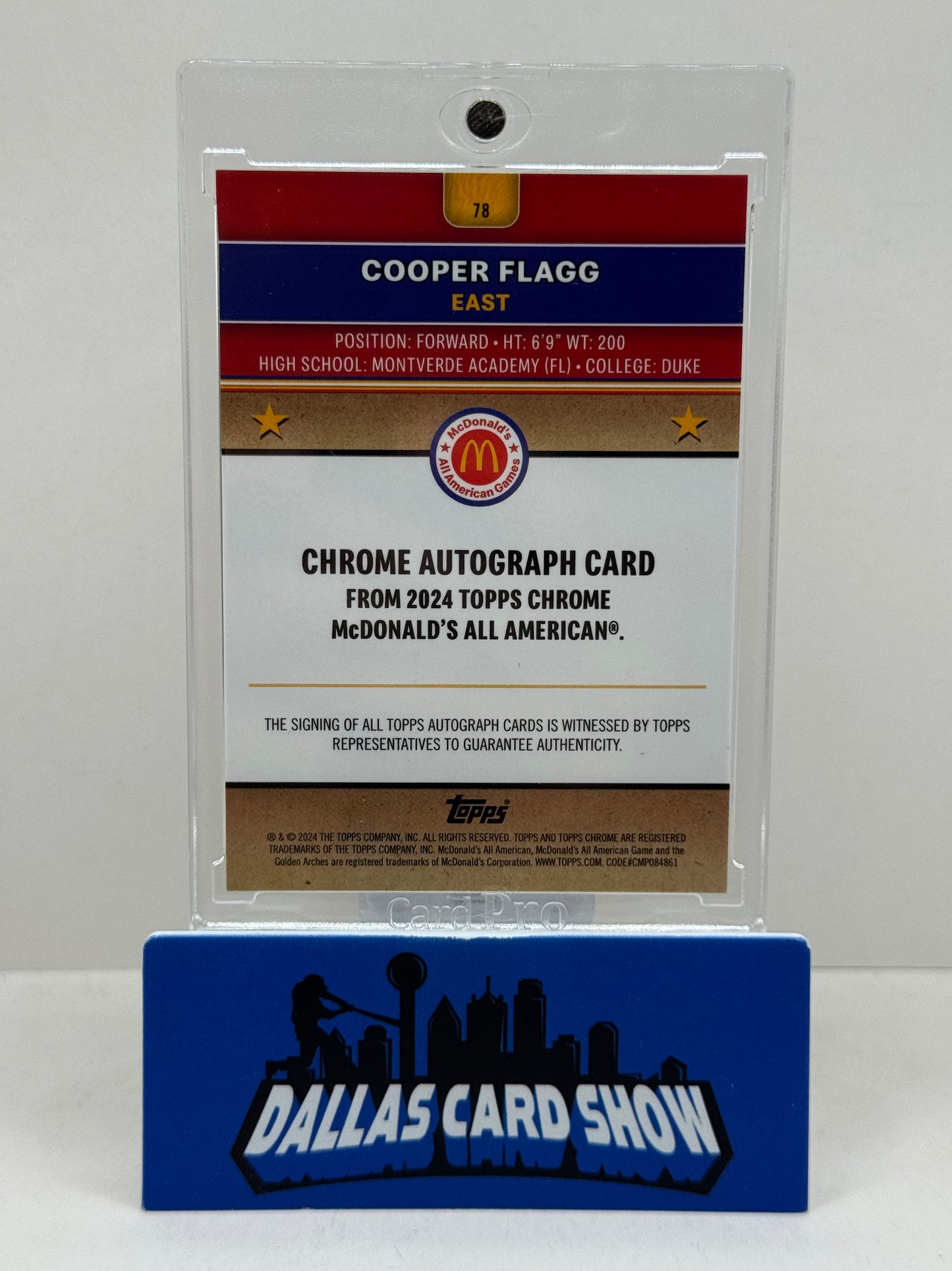 2024 Topps Chrome McDonalds All American #78 Cooper Flagg Blue Raywave Autograph
