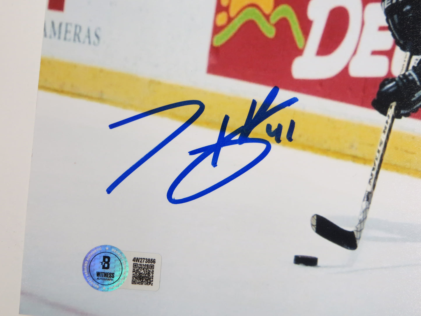 TONY HRKAC DALLAS STARS SIGNED 8x10 HOCKEY PHOTO PUCK CONTROL BAS COA
