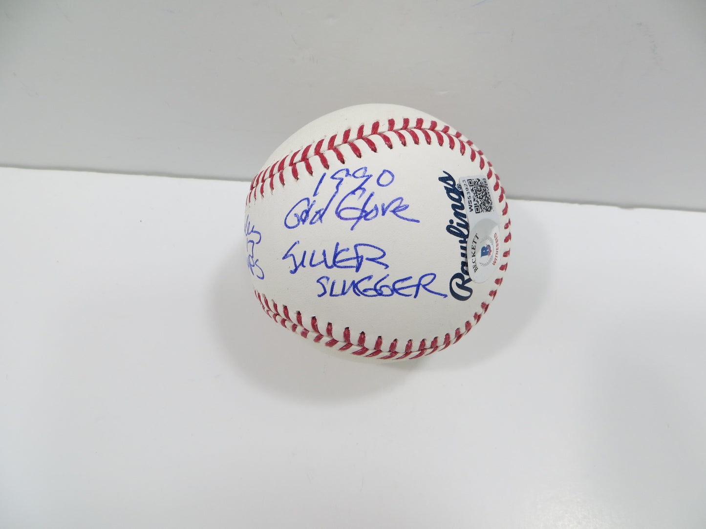 KELLY GRUBER SIGNED RAWLINGS OFFICIAL MAJOR LEAGUE BASEBALL TORONTO BLUE JAYS BAS