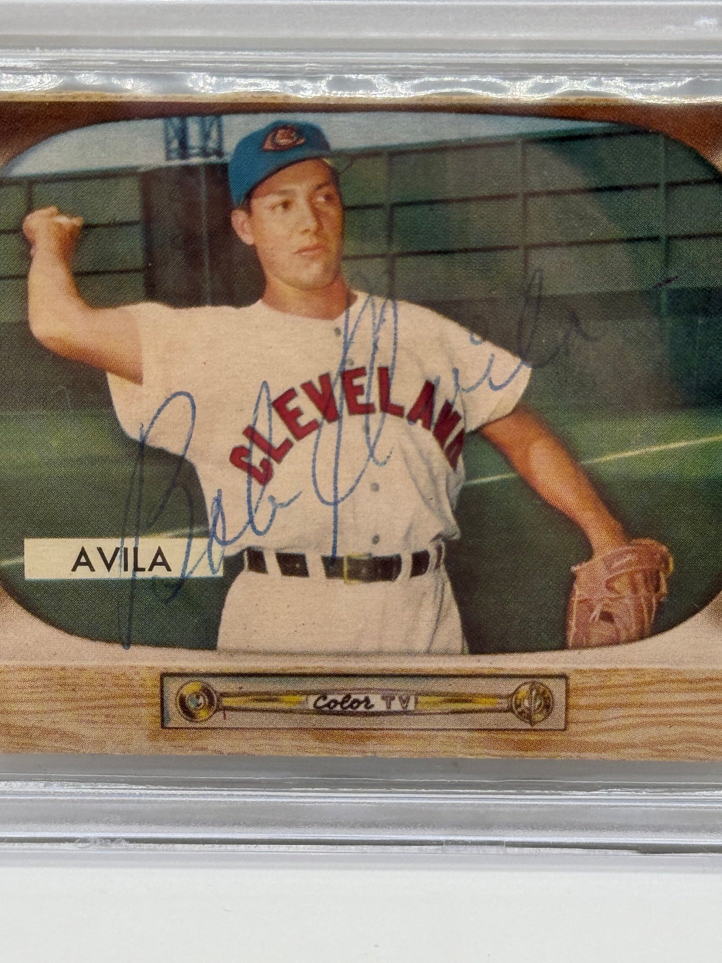 1955 Bowman Bobby Avila #19 Auto Beckett Authentic Deceased in 2004