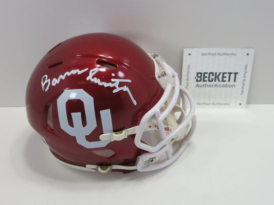 BARRY SWITZER OKLAHOMA OU SOONERS SIGNED MINI HELMET Cowboys BAS