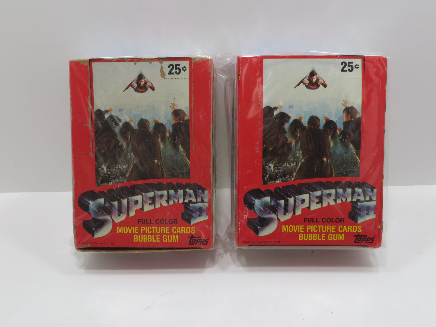 1981 TOPPS SUPERMAN 2 EMPTY BOX Lot of 2 BOXES