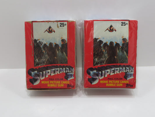 1981 TOPPS SUPERMAN 2 EMPTY BOX Lot of 2 BOXES