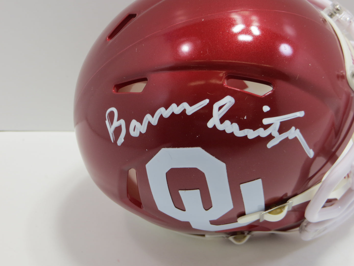 BARRY SWITZER OKLAHOMA OU SOONERS SIGNED MINI HELMET Cowboys BAS