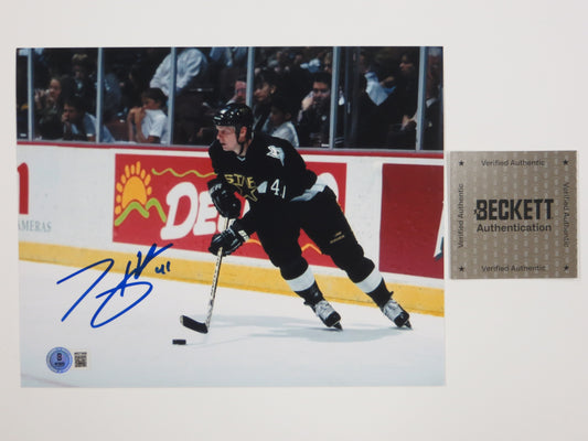 TONY HRKAC DALLAS STARS SIGNED 8x10 HOCKEY PHOTO PUCK CONTROL BAS COA
