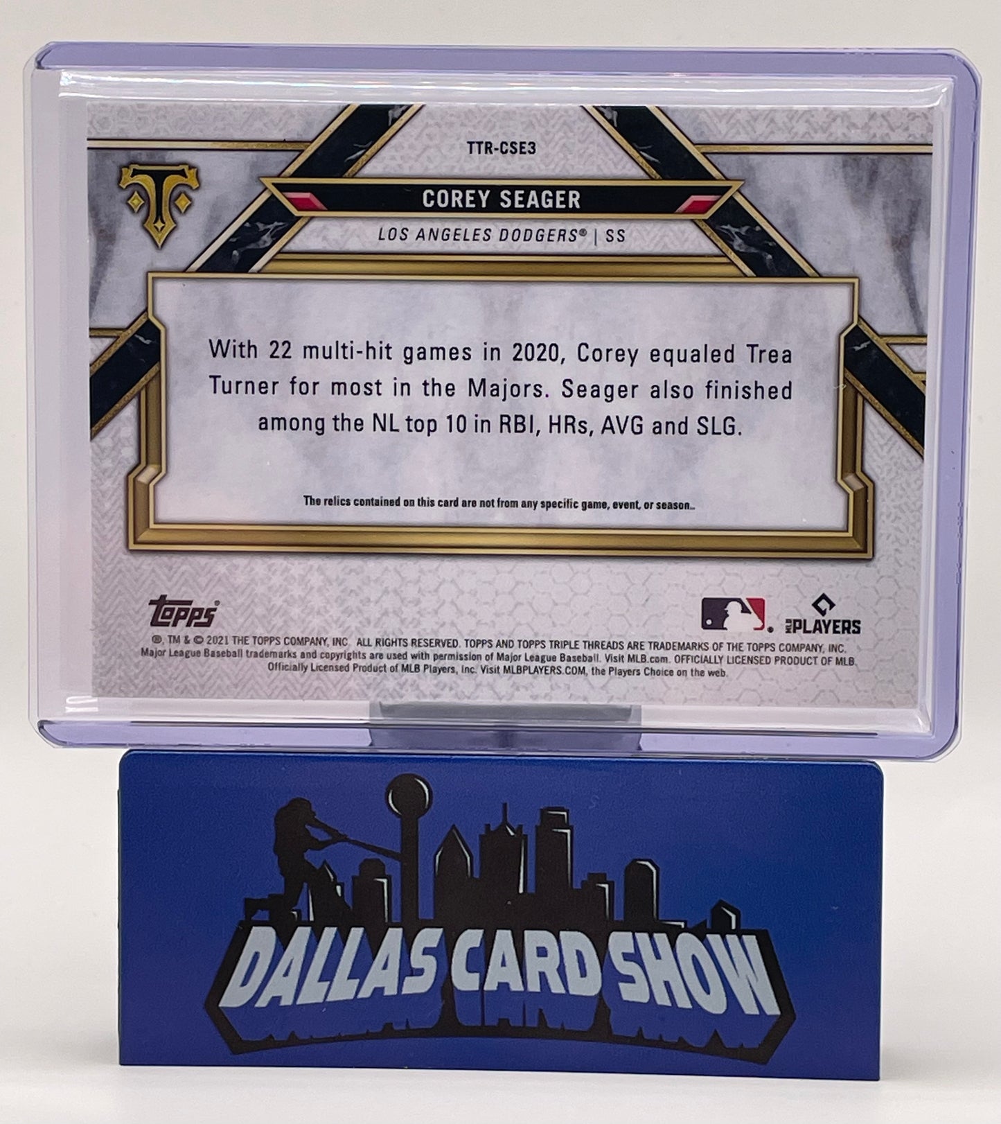 2021 Triple Threads #TTR-CSE3 Corey Seager Game Used Relic /9