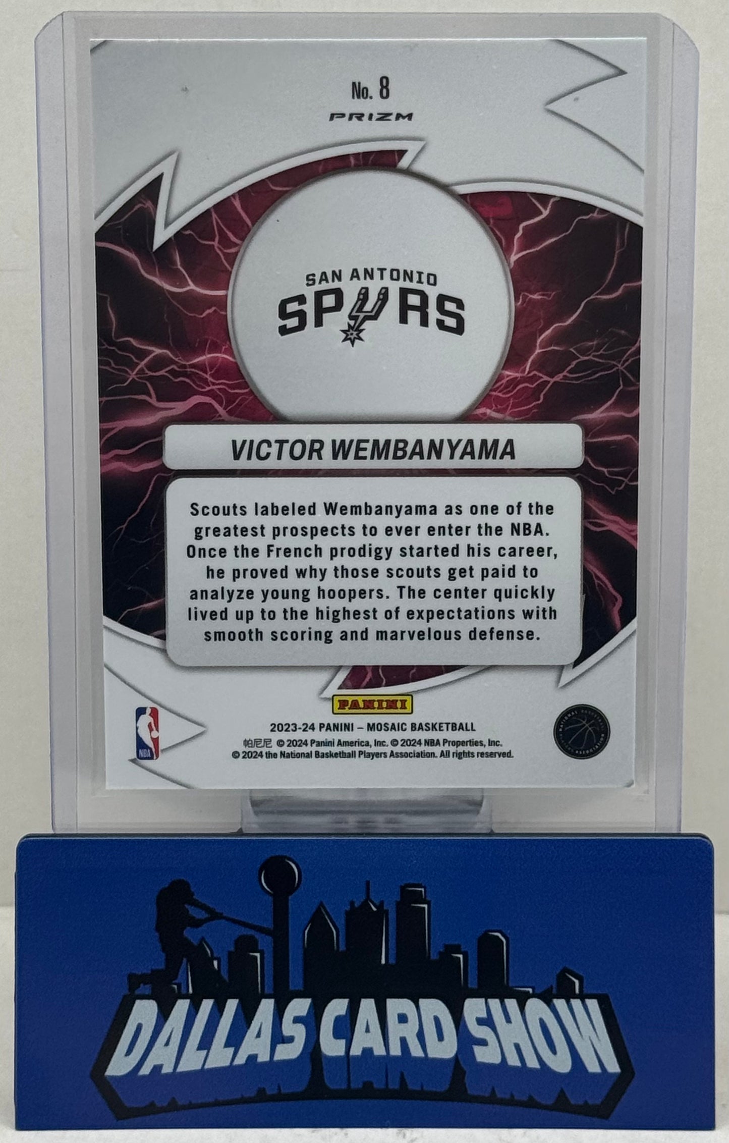 2023-24 Panini Mosaic #8 Victor Wembanyama Green Thunder Road Rookie RC