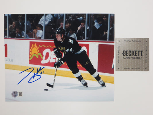 TONY HRKAC DALLAS STARS SIGNED 8x10 HOCKEY PHOTO PUCK CONTROL BAS COA