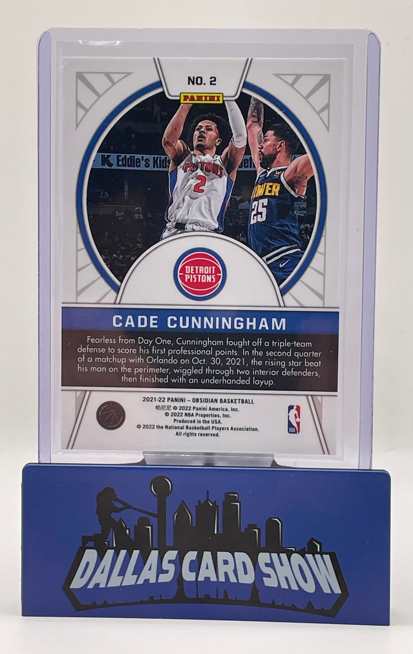 2021-22 Panini Obsidian #2 Cade Cunningham Tunnel Vision Rookie RC