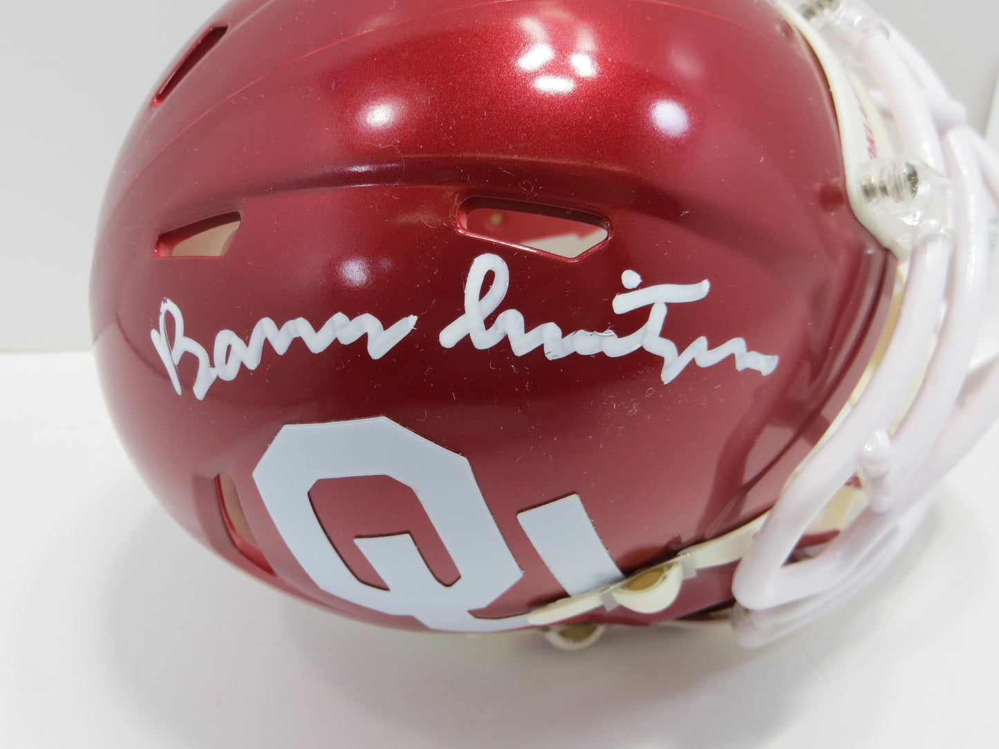 BARRY SWITZER OKLAHOMA OU SOONERS SIGNED MINI HELMET Cowboys BAS