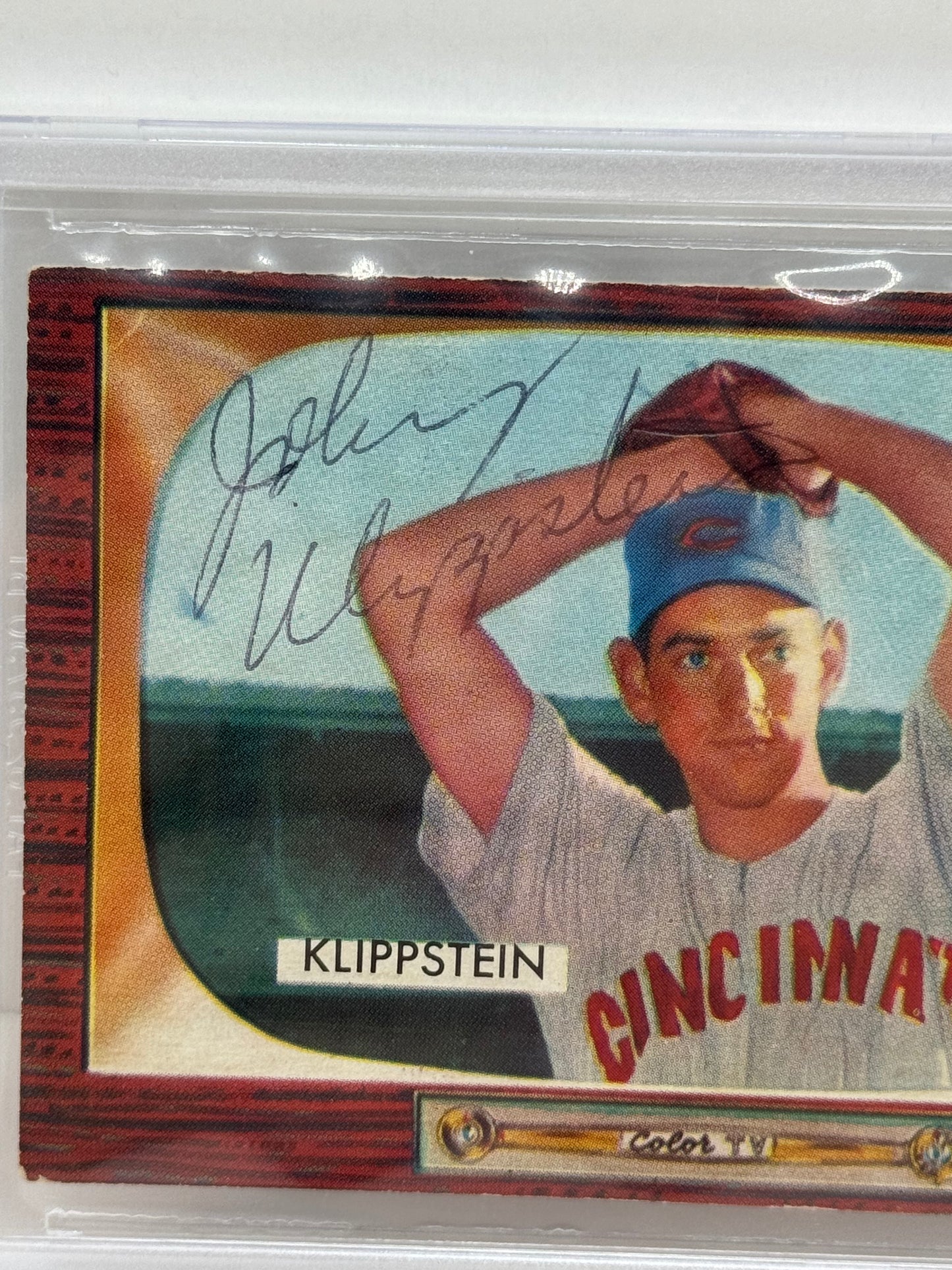 1955 Bowman Johnny Klippstein #152 Auto Beckett Authentic Deceased in 2003