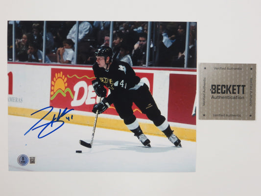 TONY HRKAC DALLAS STARS SIGNED 8x10 HOCKEY PHOTO PUCK CONTROL BAS COA