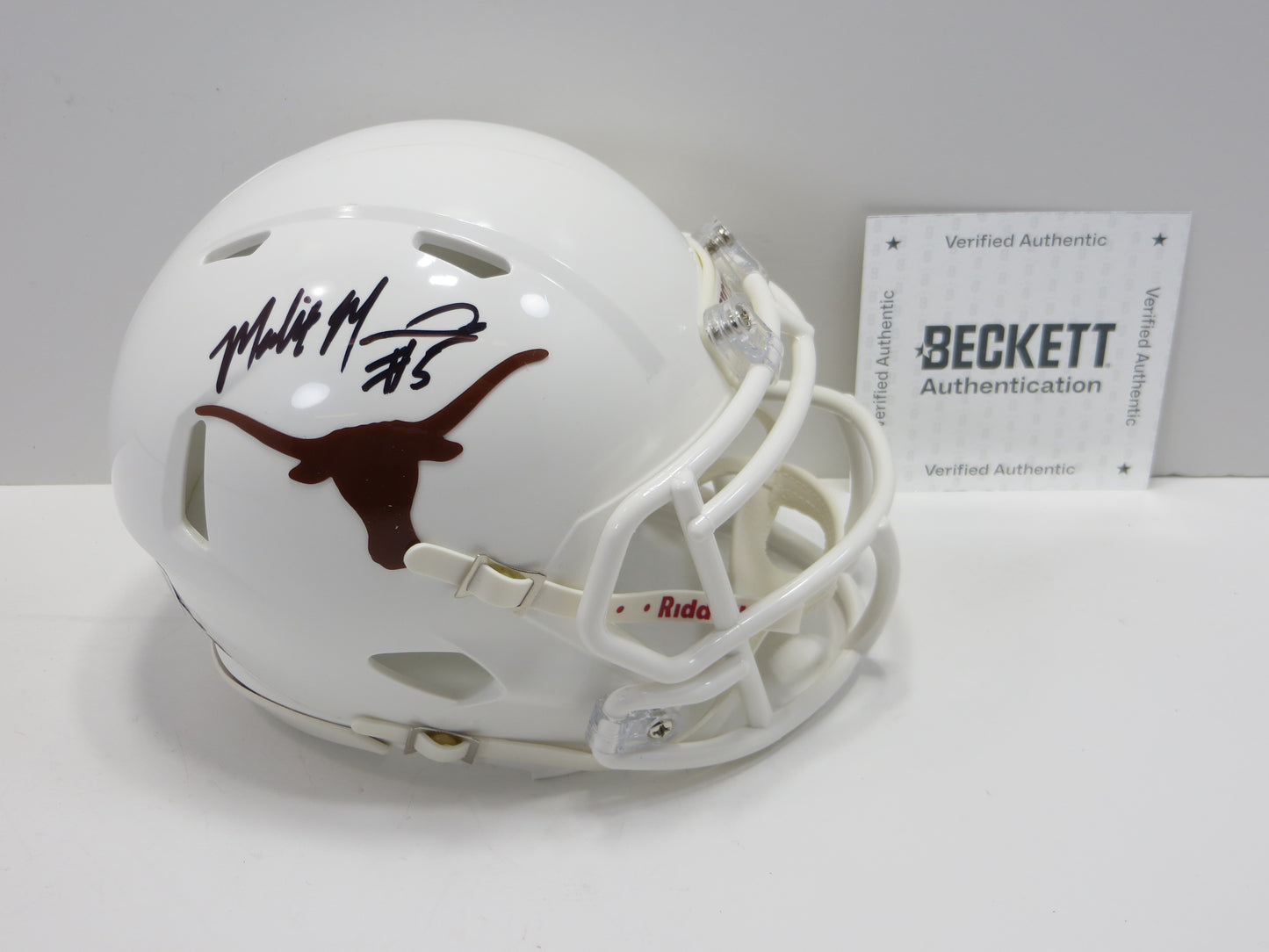 MALIK MUHAMMAD SIGNED UT TEXAS LONGHORNS SIGNED MINI HELMET BAS COA