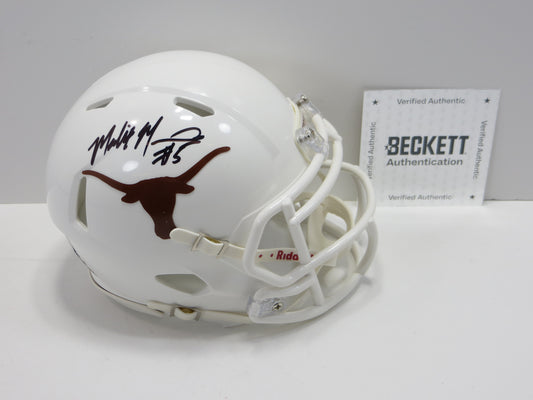 MALIK MUHAMMAD SIGNED UT TEXAS LONGHORNS SIGNED MINI HELMET BAS COA