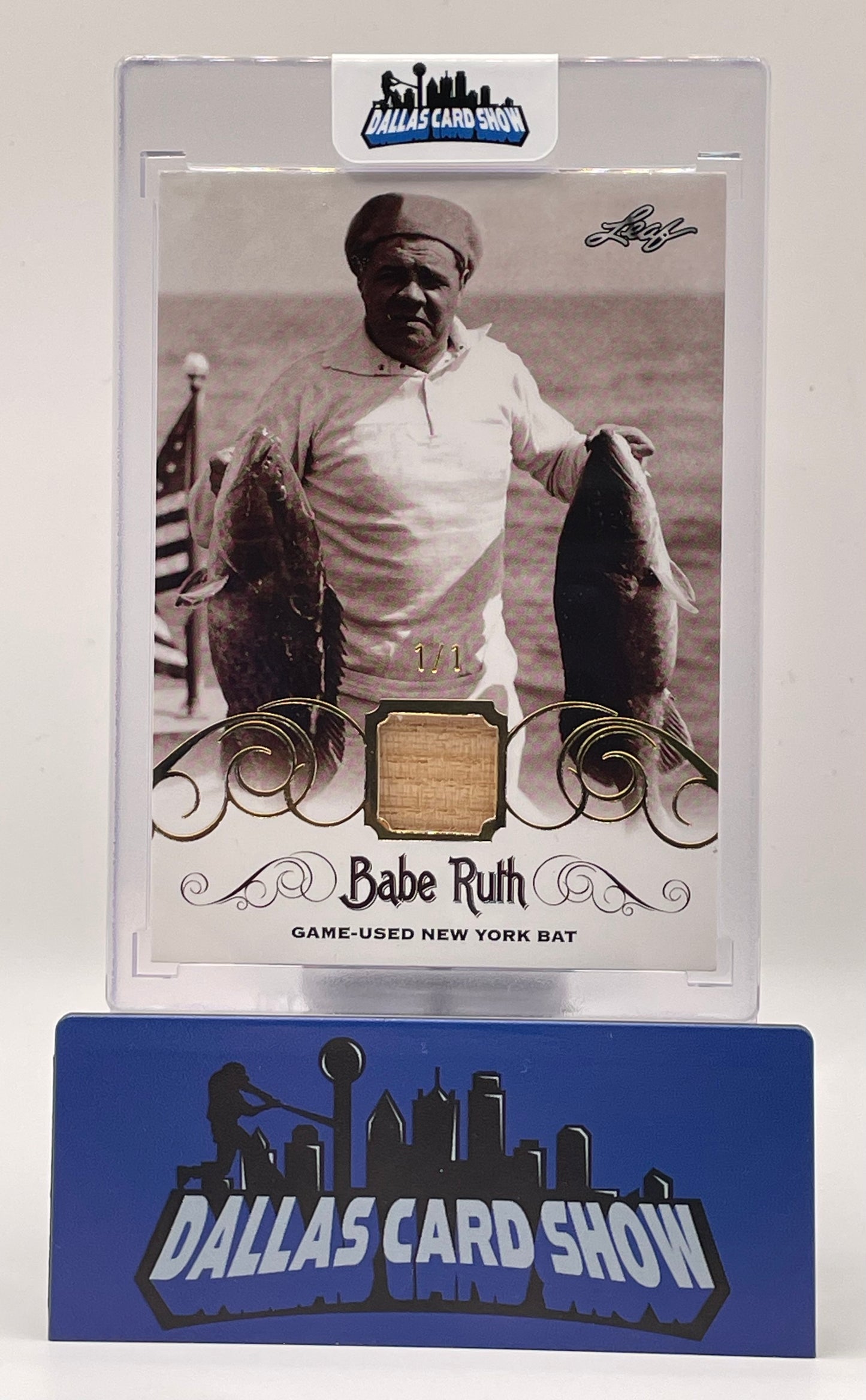 2016 Leaf #YB-67 Babe Ruth Game Used New York Bat Relic 1/1 (Condition)