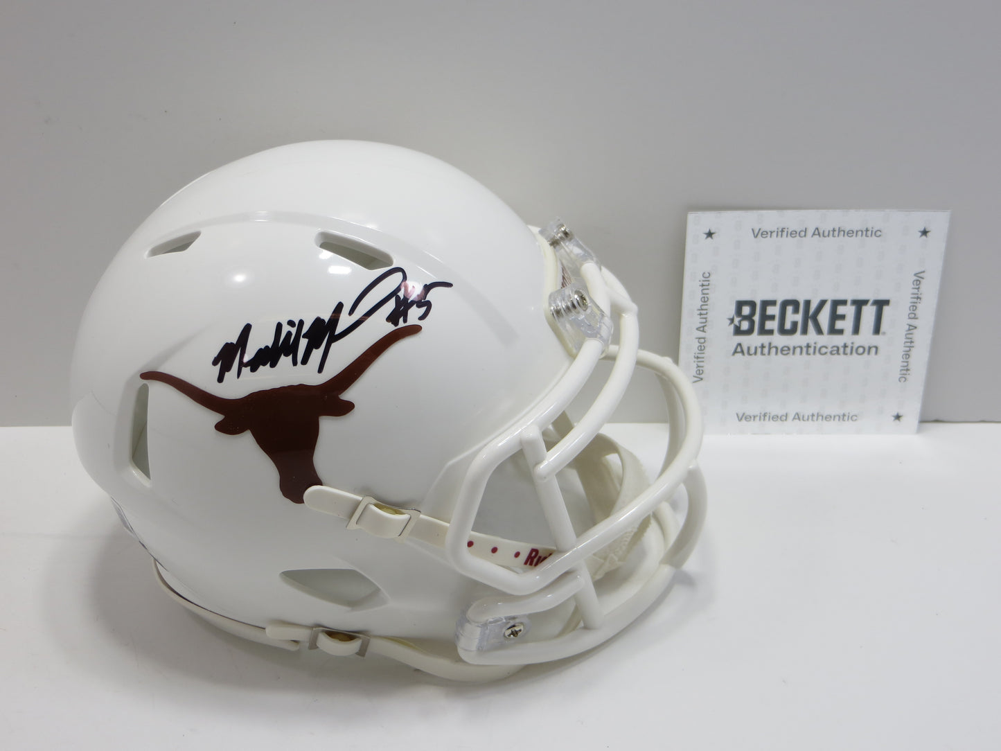 MALIK MUHAMMAD SIGNED UT TEXAS LONGHORNS SIGNED MINI HELMET BAS COA