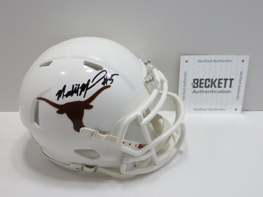 MALIK MUHAMMAD SIGNED UT TEXAS LONGHORNS SIGNED MINI HELMET BAS COA