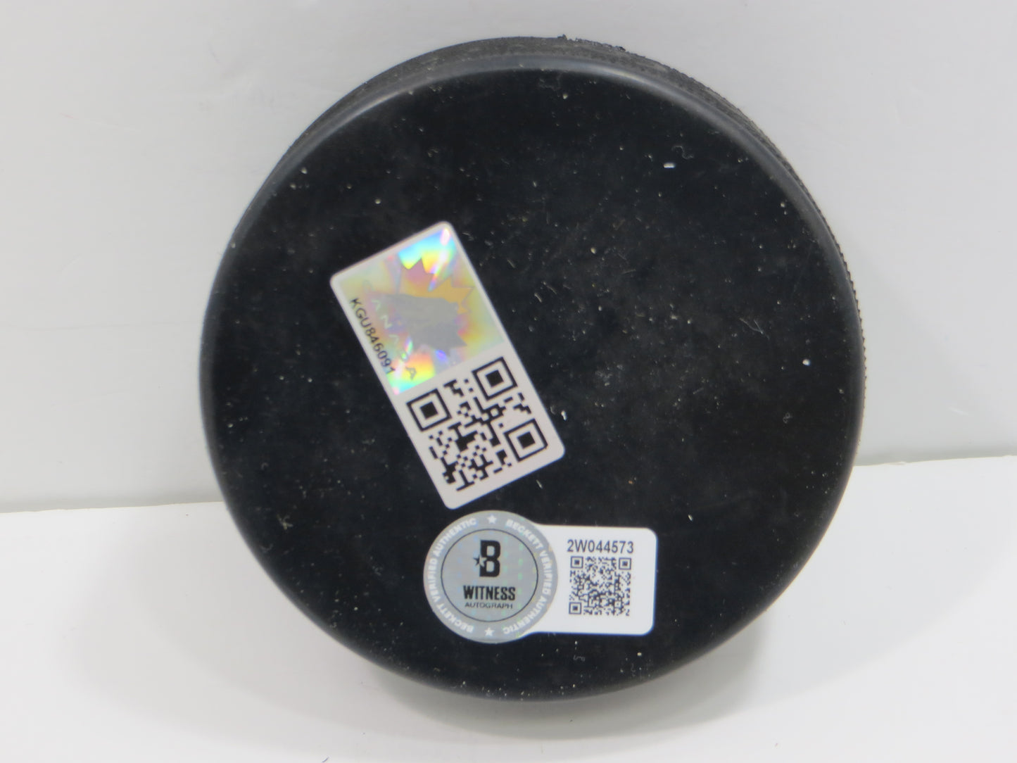 ED BELFOUR TEAM CANADA SIGNED HOCKEY PUCK Dallas Stars Blackhawks BAS COA