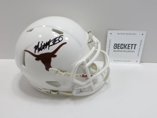 MALIK MUHAMMAD SIGNED UT TEXAS LONGHORNS SIGNED MINI HELMET BAS COA