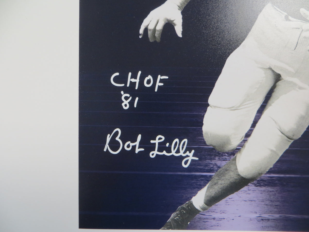 BOB LILLY TCU HORNED FROGS SIGNED STAT 8x10 PHOTO BAS