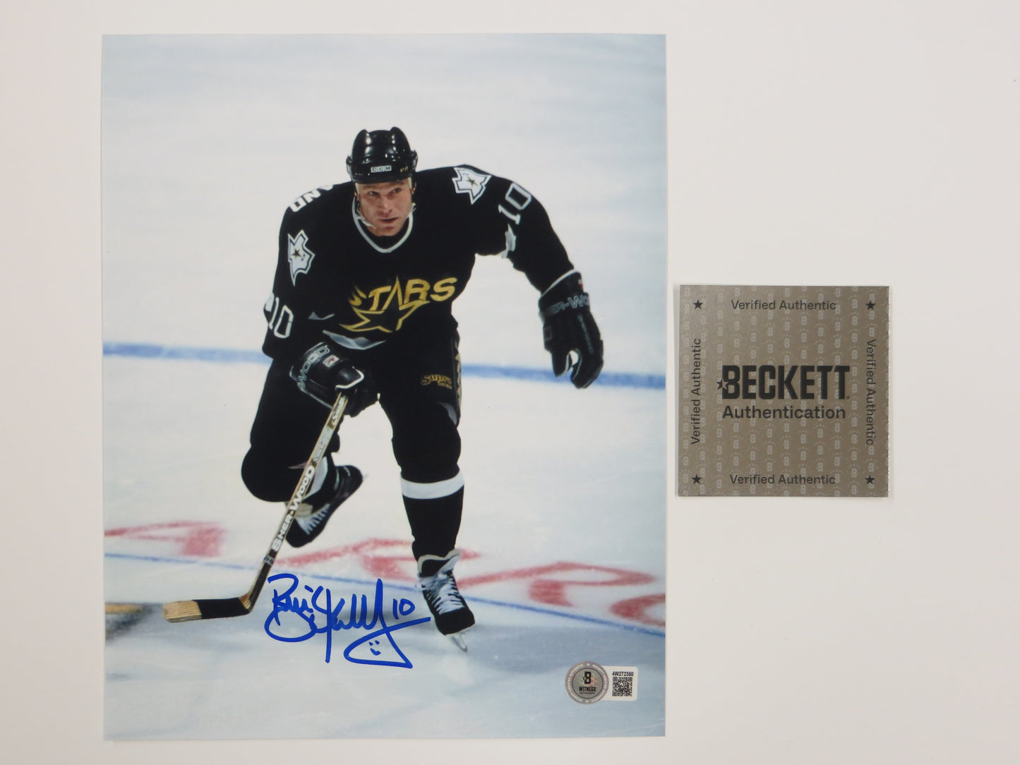 BRIAN SKRUDLAND DALLAS STARS SIGNED 8x10 PHOTO BAS COA